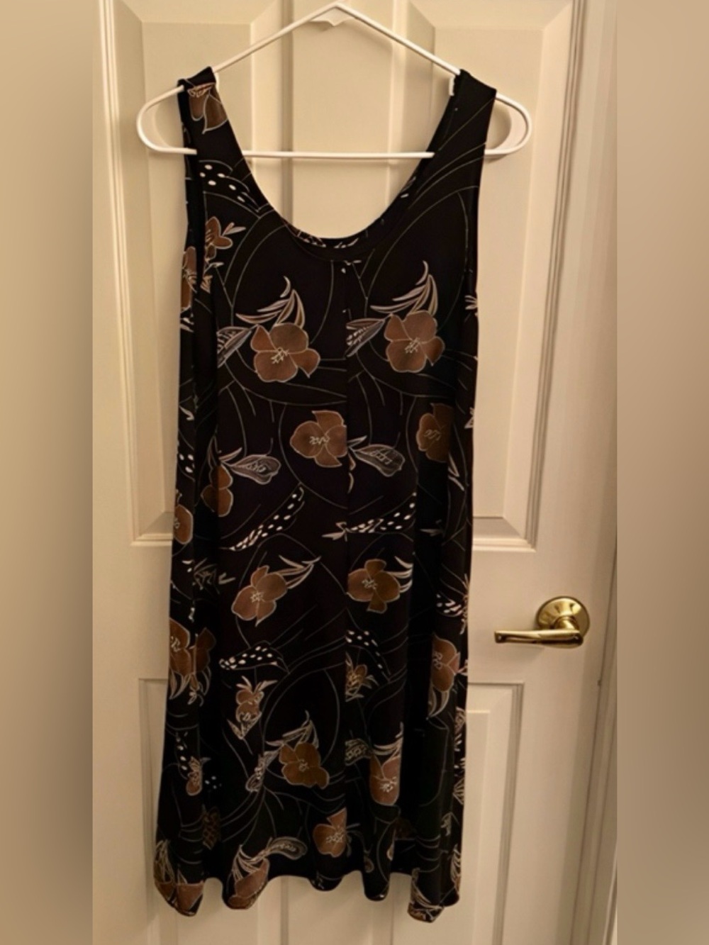 NWT Vintage Boutique Black Floral Sleeveless A-Line Dress.